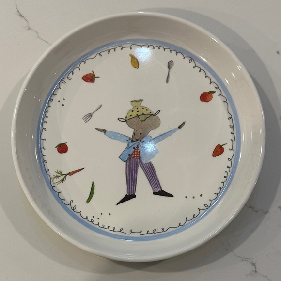 IKEA Other - IKEA Fabler Collection Children’s Green Blue Round Plate Rubber rim Mouse